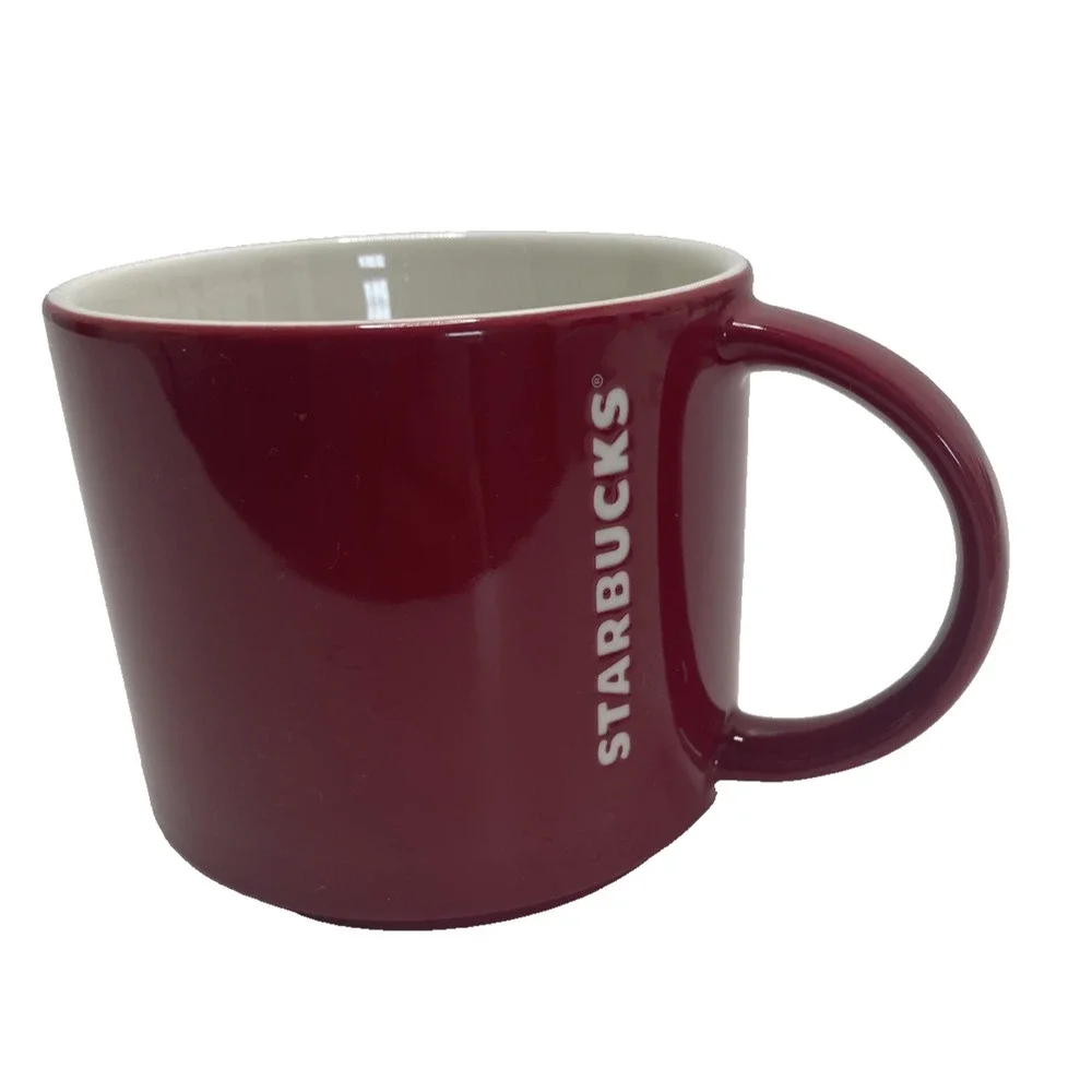 Starbucks Mug Red White Christmas Holiday Stackable 14oz Collectible 2012 Coffee